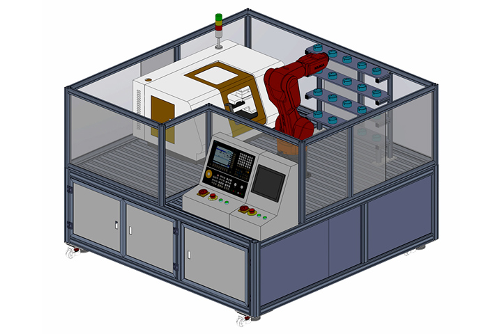 工業機器人上下料數控車床實訓系統